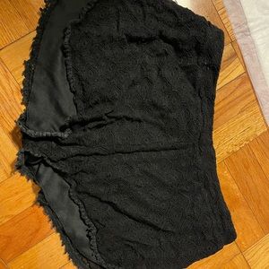 Black crochet shorts